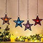 Star Shape Glass and Iron Candle Holder, Candle Storage Container Pub Decoration