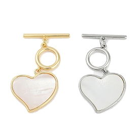 Brass Shell Toggle Clasps, Heart