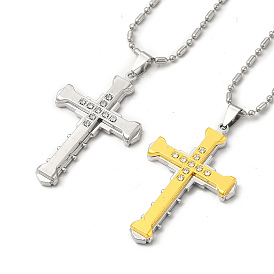 Collier en alliage croix pandant avec chaînes à maillons, bijoux gothiques pour hommes femmes