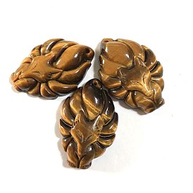 Carved Natural Tiger Eye Pendants, Fox