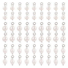 Подвески из натурального пресноводного жемчуга, с латунной фурнитурой , самородки, платина