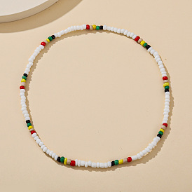 Boho Beaded Collar Necklace for Women - Handmade Ethnic Statement Jewelry
