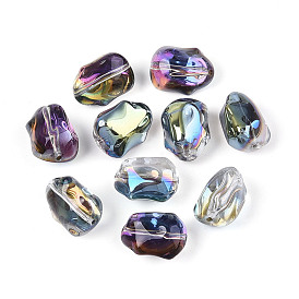 Прозрачный Electroplate стеклянные бусины, кролик