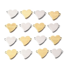 201 подвески из нержавеющей стали, сердце со словесными ссылками