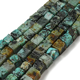 Natural African Turquoise(Jasper) Beads Strands, Cube