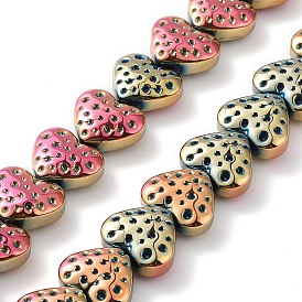 Electroplate Glass Beads Strands, Heart