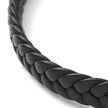 Microfiber Braided Cord Bracelets, Gothic Style Bracelets for Men Women, with 304 Stainless Steel Magnetic Clasps
