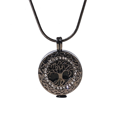 Alloy Urn Ashes Necklaces, Tree of Life Pendant Necklace