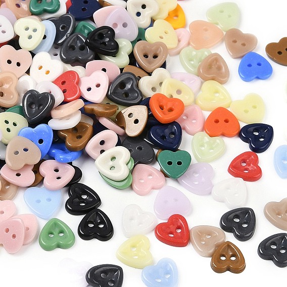 2-кнопки со стеклянными отверстиями, сердце