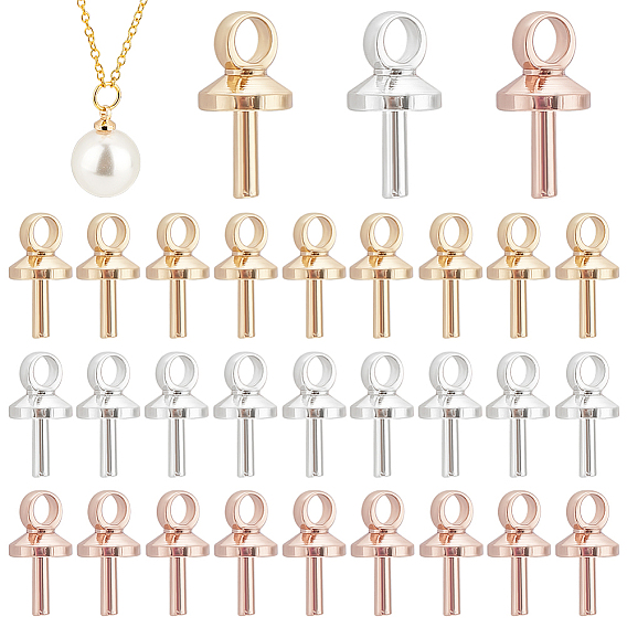 120шт 3 стиль латунные штифты скобы подвески наборы, держатели чашки, за половину пробурено бисера