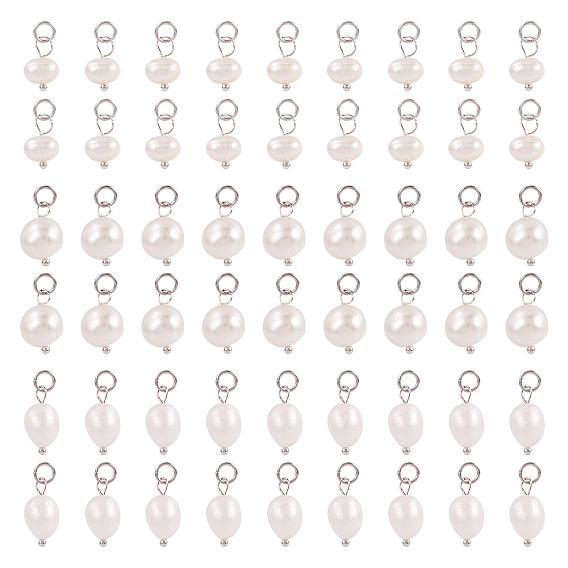 Подвески из натурального пресноводного жемчуга, с латунной фурнитурой , самородки, платина