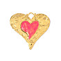 304 эмаль нержавеющей стали большие кулоны, сердце прелести, ионное покрытие (ip), реальный 18 k позолоченный