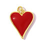 Латунь эмаль подвески, шарма сердца, с целью перехода в кольце, ионное покрытие (ip), долговечный, реальный 18 k позолоченный