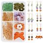 DIY Flocky Earring Making Kits, Including Acrylic Beads & Beads Frames & Pendants, Iron Bar Links Connectors, Brass Cable Chains & Earring Hooks
