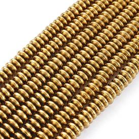 Electroplate Non-magnetic Synthetic Hematite Heishi Beads Strands, Grade AAA, Flat Round/Disc