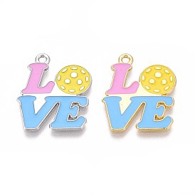 Спортивные подвески из эмалевого сплава, слово «любовь» с чарами из огурцов