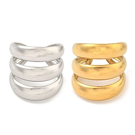 Ионное покрытие (IP) 304 трехслойное широкое открытое кольцо-манжета из нержавеющей стали для женщин