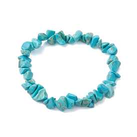 Gemstone Chip Beaded Stretch Bracelets for Women Men