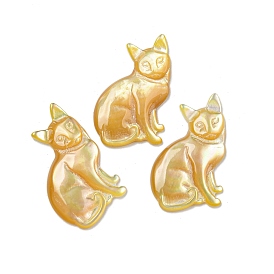 Natural Yellow Shell Cabochons, Cat Shape