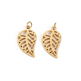 304 encantos de acero inoxidable, con anillos de salto, Corte con laser, hoja