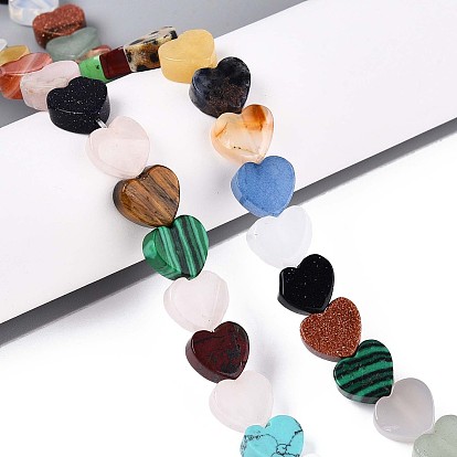 Натуральные и синтетические смешанные каменные бусы пряди, сердце, смешанные окрашенные и неокрашенные