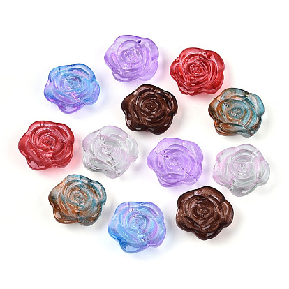 Прозрачные стеклянные бусины для выпечки, цветок розы