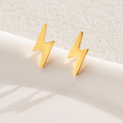 201 серьги-гвоздики в виде молнии из нержавеющей стали