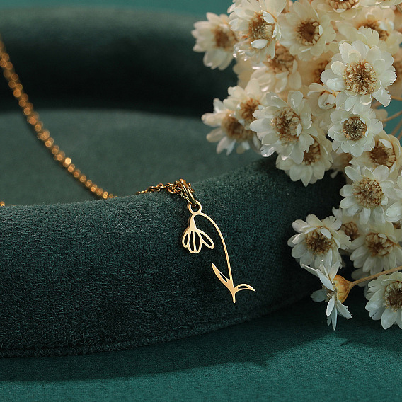 304 Подвески-кулоны в виде цветка из нержавеющей стали для женщин