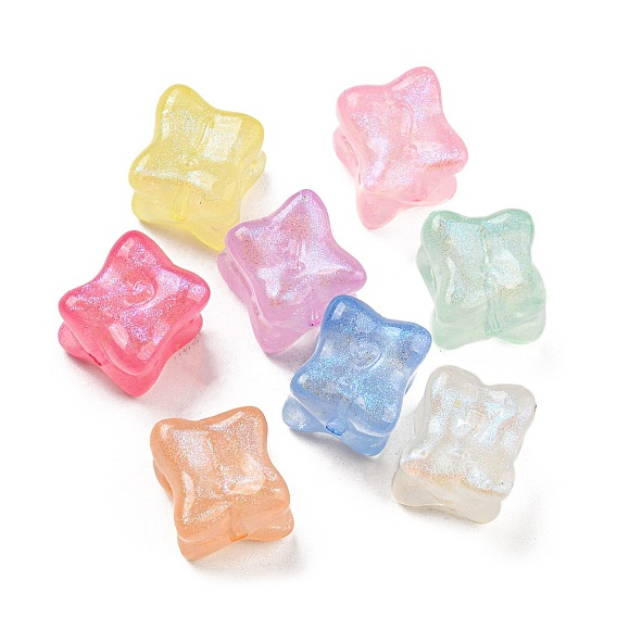 Прозрачные акриловые бусины, блеск бисера, светится в темноте, звезда