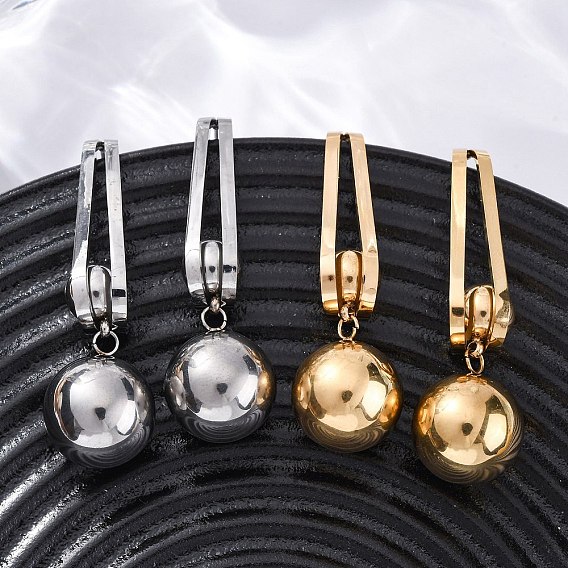 304 круглые серьги-гвоздики из нержавеющей стали, ионное покрытие (ip)