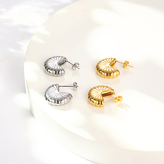 304 из нержавеющей стали серьги, серьги-кольца, форма спиральной оболочки