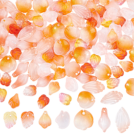 140 шт. 7 стили гальванических стеклянных подвесок, лепесток цветка