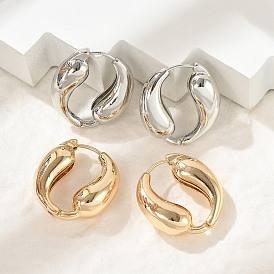 Латунь обруч серьги для женщин, слеза