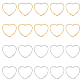 40шт. 2 цвета 304 соединительное кольцо из нержавеющей стали, сердце