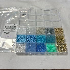 DIY Bohemian Stacked Bead Bracelets Jewelry Making Finding Kits, including Glass Seed Beads, Acrylic Beads and CCB Plastic Beads