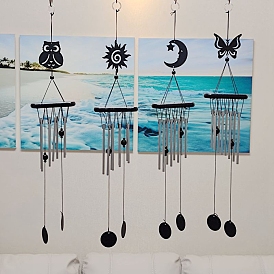 Iron Pendant Decorations, with Aluminum Tube and Wood Finding, Wind Chime