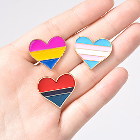 Colorful Striped Heart Badge - Fashionable Clothing Accessory for Any Outfit!