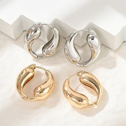 Латунь обруч серьги для женщин, слеза