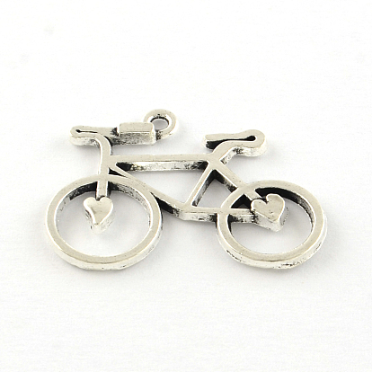 Bicycle Tibetan Style Alloy Pendants, Cadmium Free & Lead Free