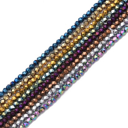 Electroplate Synthetic Non-magnetic Hematite Beads Strands, Faceted, Polygon