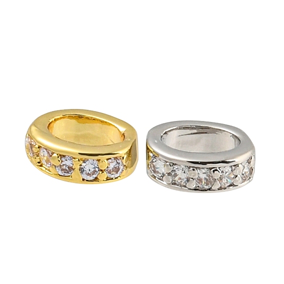 Латунные микропаве из прозрачного кубического циркония, долговечный, без свинца и без кадмия, овальные