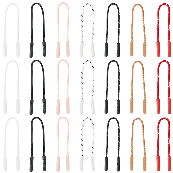 70шт. 7 цвета полиэстер застежка-молния веревка, аксессуары для замены молнии, с смоляным концом