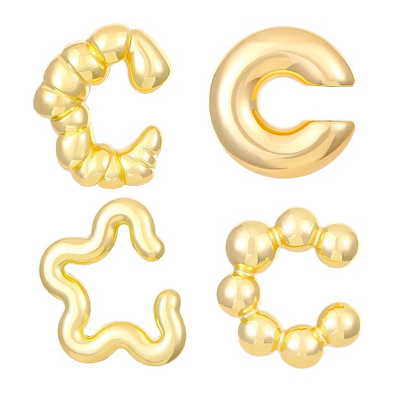 4шт. регулируемые серьги-манжеты из пластика ccb, звезда и круг и С-образный