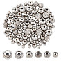 120шт 6 стиль 304 бусины из нержавеющей стали, круглые