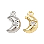 Латунные микро проложить кубического циркония подвески, Луна прелести, стойки покрытие, долговечный, без свинца и без кадмия