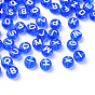 Transparent Acrylic Beads, Horizontal Hole, Mixed Letters, Flat Round