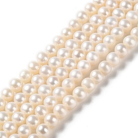Natural Pearl Beads Strands, Round, Grade 5A