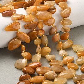 Природный Топаз нефрита бисер нитей, слеза, Топ пробуренной, с бисером