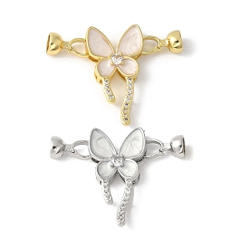 Латунный паве из прозрачного кубического циркония с застежками, с эмалью, без свинца и без кадмия, долговечный, стойки покрытие, бабочка