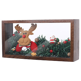 Wood Display Cases with Double Clear Acrylic Slider Lids, Rectangle
